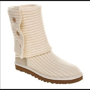 Classic Ugg Cream Cardy Knit Boots - Tall